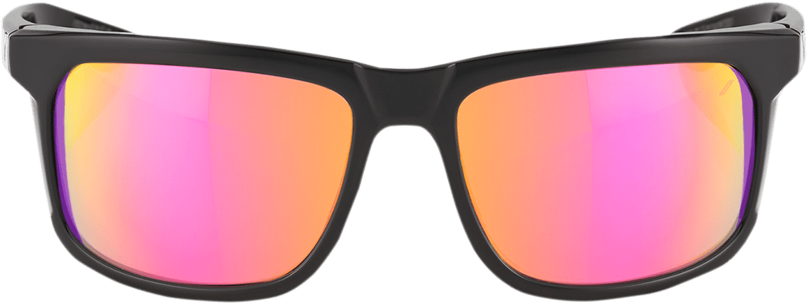 100% Hakan Sunglasses - Black - Purple Mirror 61036-001-72 - Electrek Moto