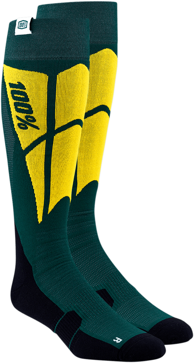 100% Hi-Side Performance Socks - Green - Large/XL 24008-005-18 - Electrek Moto