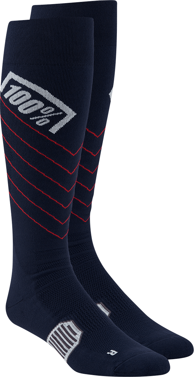 100% Hi-Side Performance Socks - Navy - Small/Medium 20054-00003 - Electrek Moto