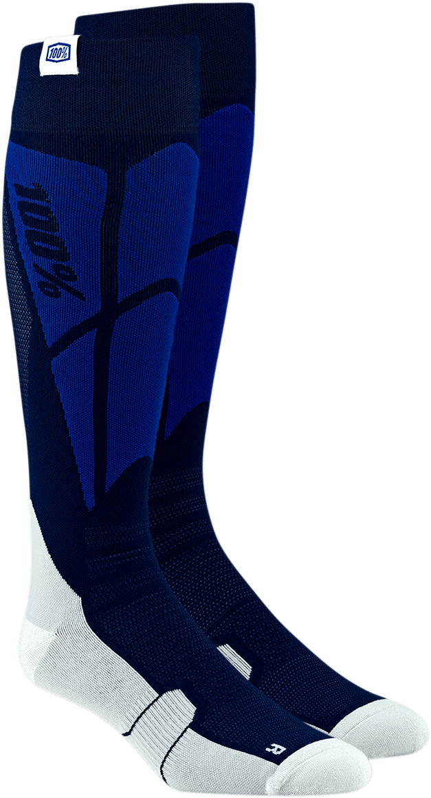 100% Hi-Side Performance Socks - Navy/Gray - Large/XL 24008-264-18 - Electrek Moto