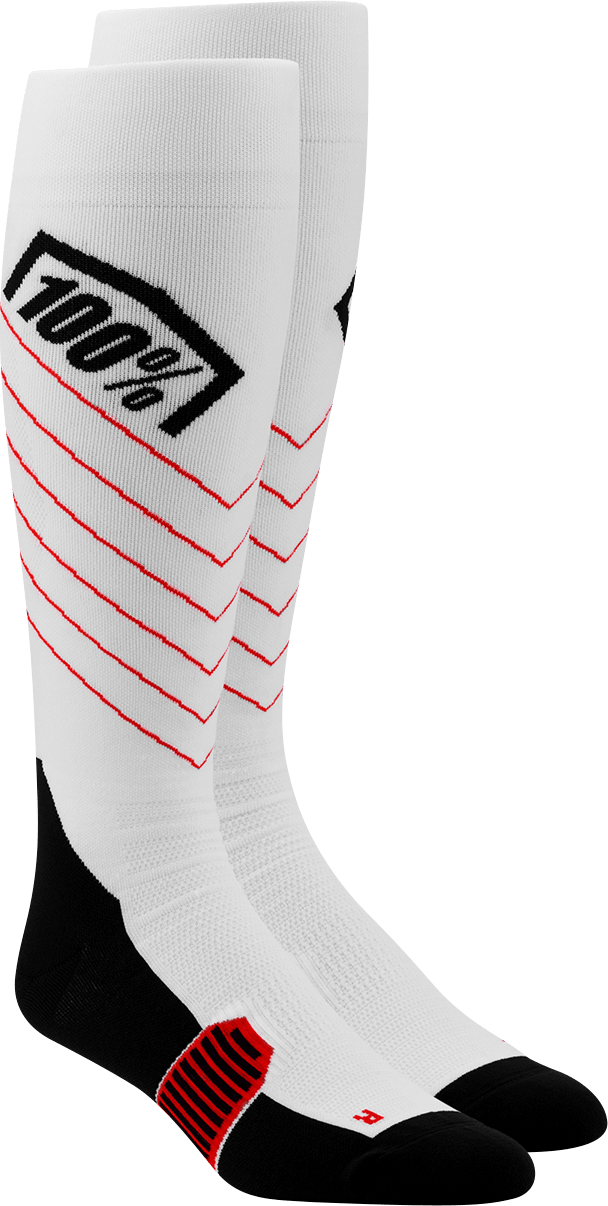 100% Hi-Side Performance Socks - White - Large/XL 20054-00006 - Electrek Moto