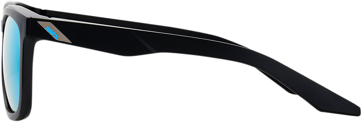 100% Hudson Sunglasses - Black - Blue Mirror 61028-019-75 - Electrek Moto