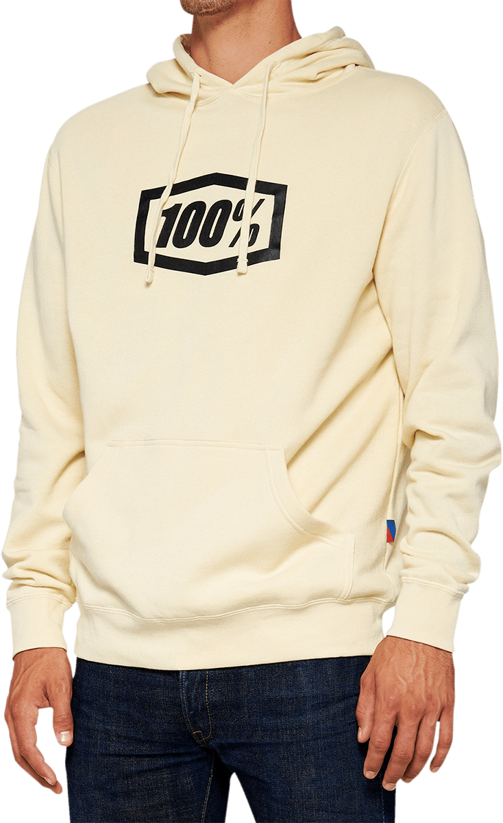 100% Icon Pullover Hoodie - Chalk - Medium 20029-00006 - Electrek Moto