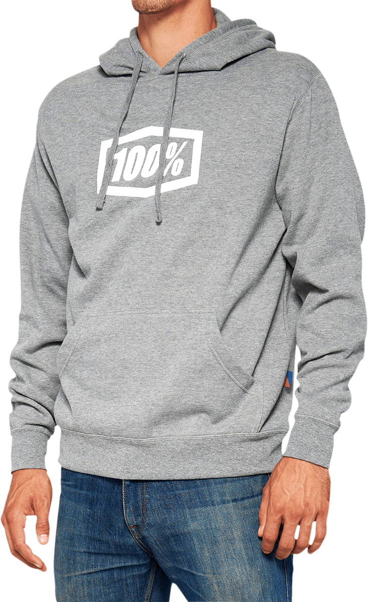 100% Icon Pullover Hoodie - Gray - Large 20029-00017 - Electrek Moto