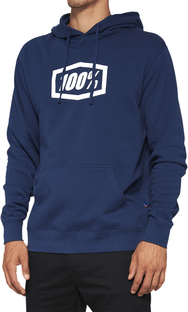 100% Icon Pullover Hoodie - Navy - Medium 20029-00026 - Electrek Moto