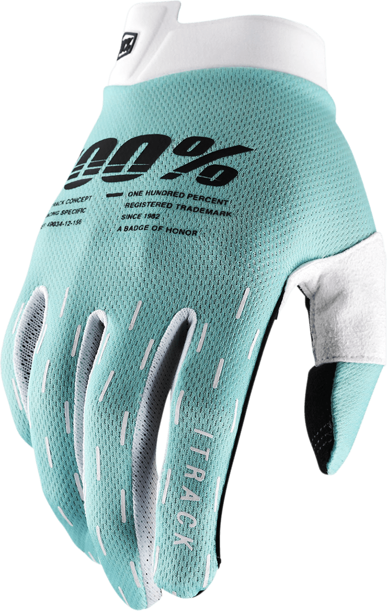 100% iTrack Gloves - Aqua - XL 10008-00003 - Electrek Moto