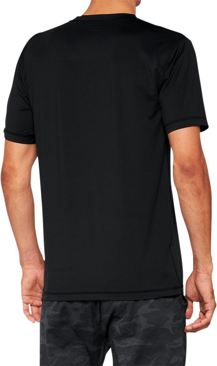 100% Mission Athletic T-Shirt - Black - Large 20014-00002 - Electrek Moto