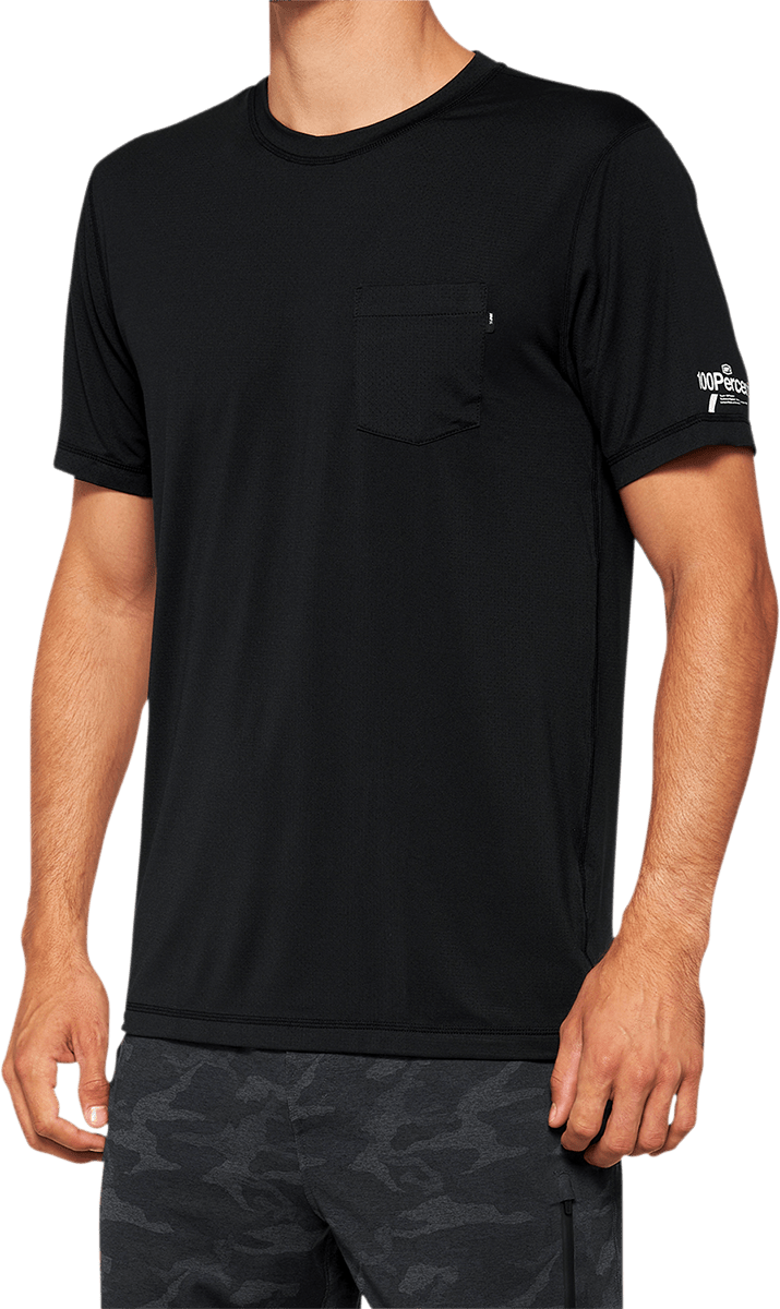 100% Mission Athletic T-Shirt - Black - Medium 20014-00001 - Electrek Moto