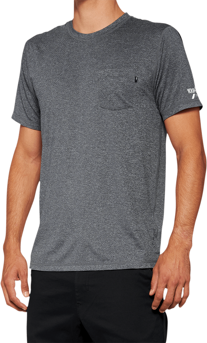 100% Mission Athletic T-Shirt - Charcoal - XL 20014-00013 - Electrek Moto