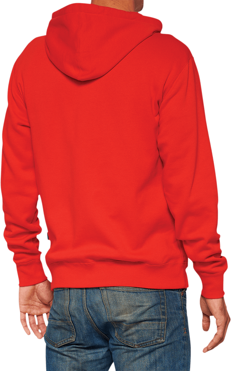 100% Official Fleece Zip-Up Hoodie - Red - XL 20032-00018 - Electrek Moto