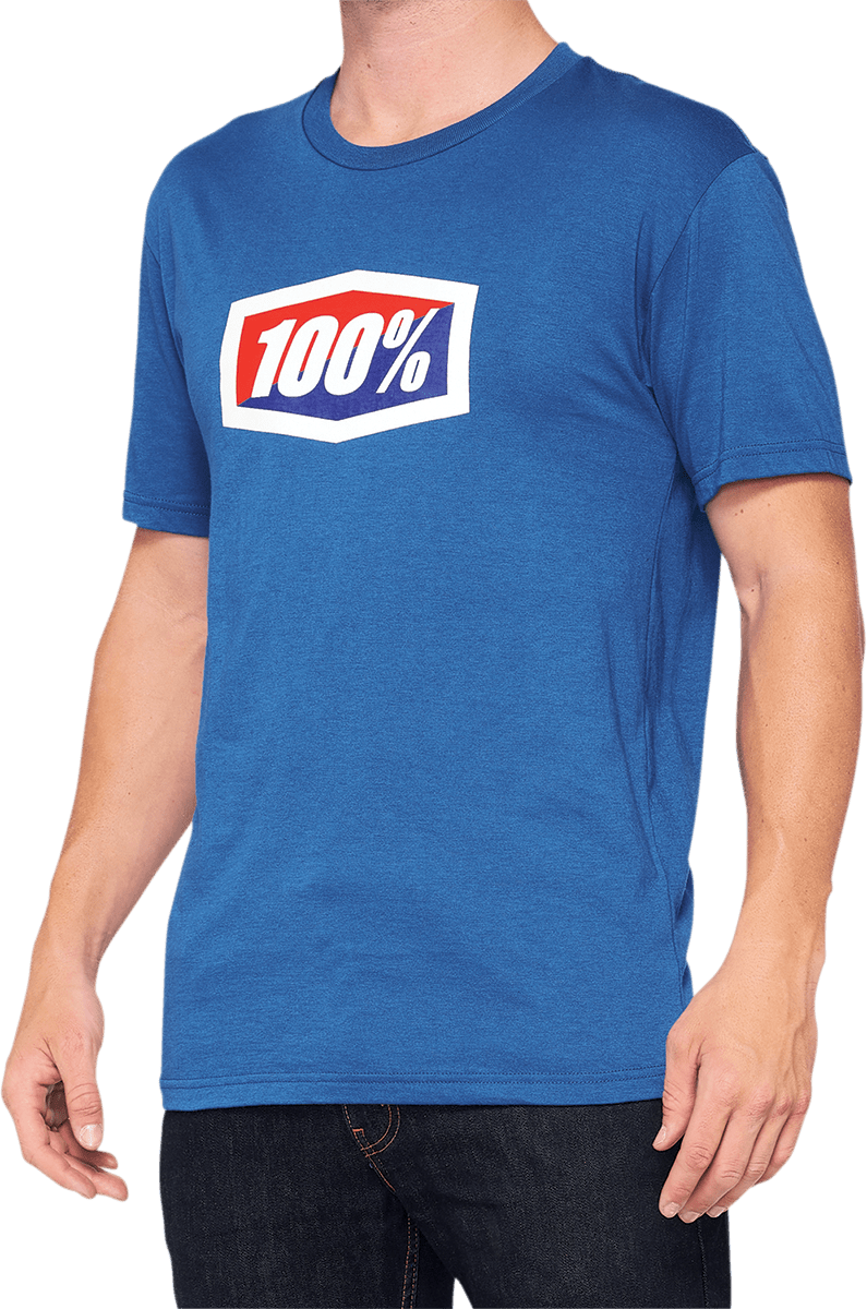 100% Official T-Shirt - Blue - Small 32017-002-10 - Electrek Moto