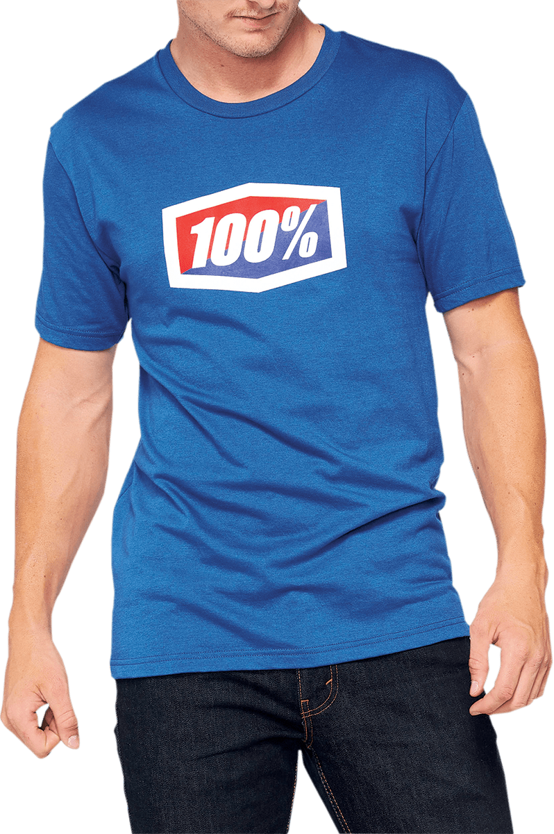 100% Official T-Shirt - Blue - Small 32017-002-10 - Electrek Moto