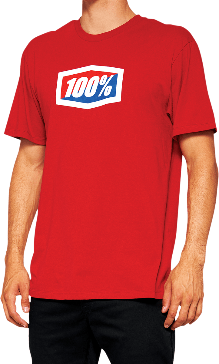 100% Official T-Shirt - Red - Small 20000-00010 - Electrek Moto
