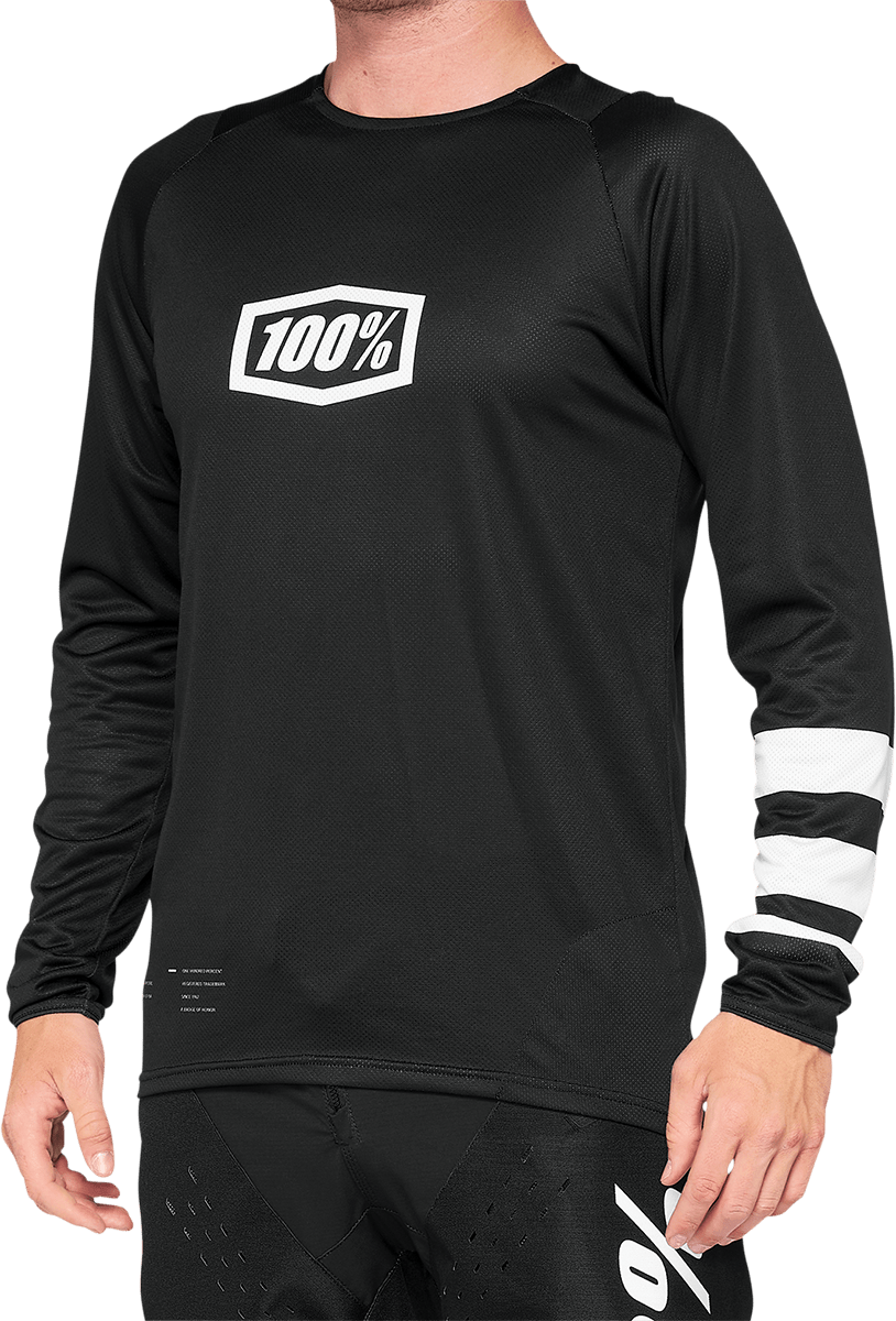 100% R-Core Long-Sleeve Jersey - Black - 2XL 41104-001-14 - Electrek Moto