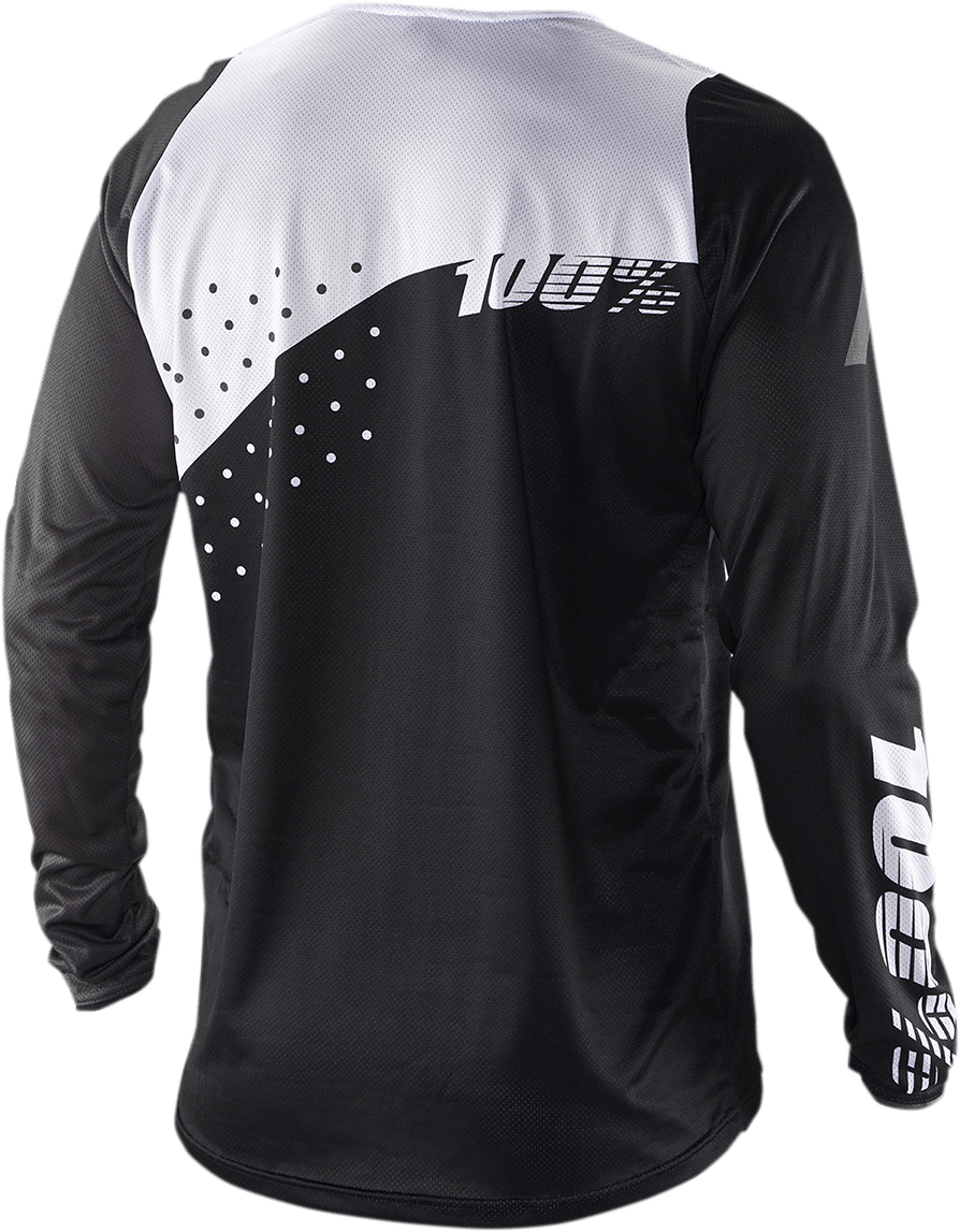 100% R-Core Long-Sleeve Jersey - Black/White - Medium 40005-00011 - Electrek Moto