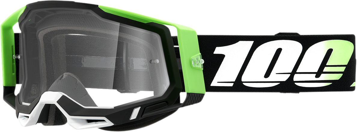 100% Racecraft 2 Goggles - Kalkuta - Clear 50009-00006 - Electrek Moto
