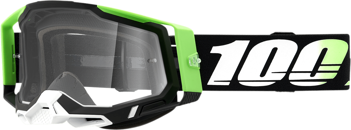 100% Racecraft 2 Goggles - Kalkuta - Clear 50009-00006 - Electrek Moto