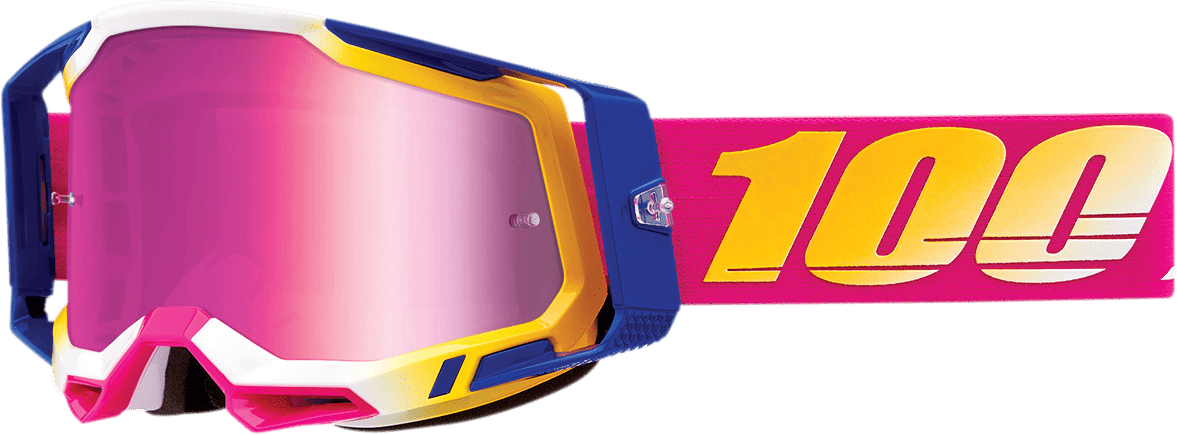 100% Racecraft 2 Goggles - Mission - Pink Mirror 50010-00012 - Electrek Moto