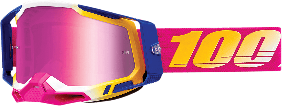 100% Racecraft 2 Goggles - Mission - Pink Mirror 50010-00012 - Electrek Moto