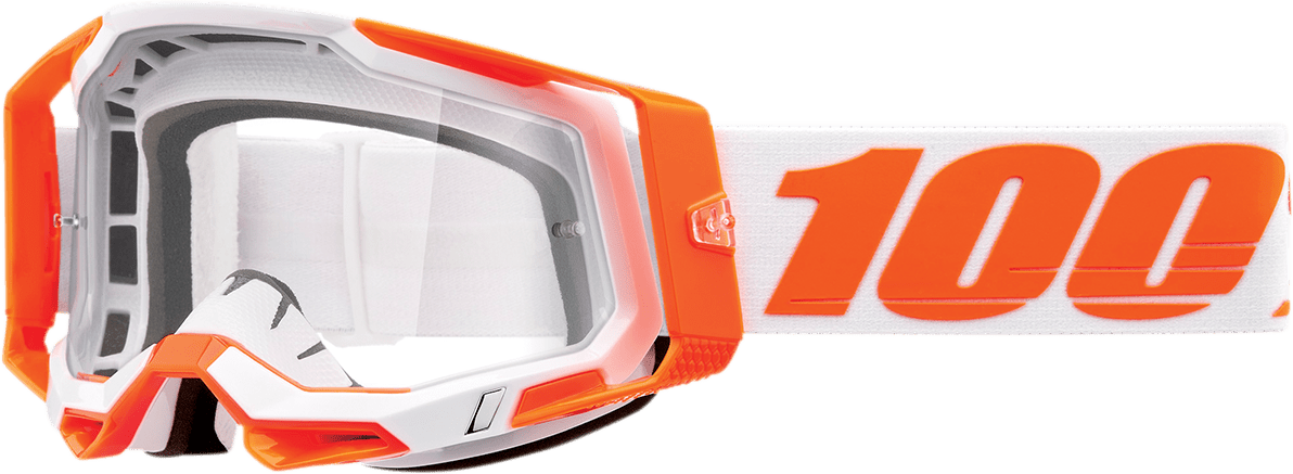 100% Racecraft 2 Goggles - Orange - Clear 50009-00013 - Electrek Moto