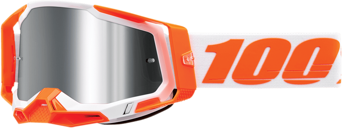 100% Racecraft 2 Goggles - Orange - Silver Flash Mirror 50010-00013 - Electrek Moto