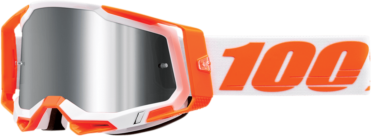 100% Racecraft 2 Goggles - Orange - Silver Flash Mirror 50010-00013 - Electrek Moto