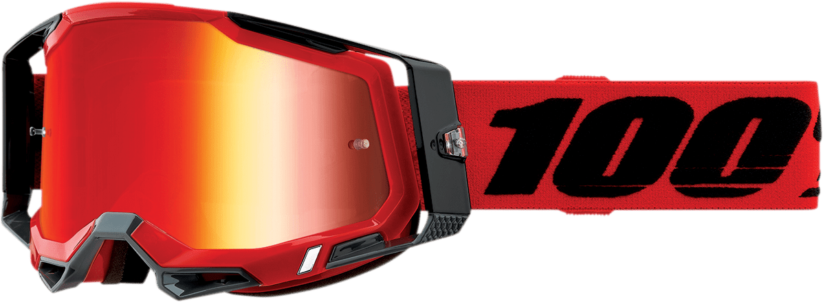 100% Racecraft 2 Goggles - Red - Red Mirror 50010-00003 - Electrek Moto