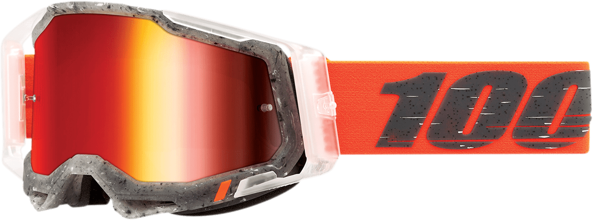 100% Racecraft 2 Goggles - Schrute - Red Mirror 50010-00014 - Electrek Moto