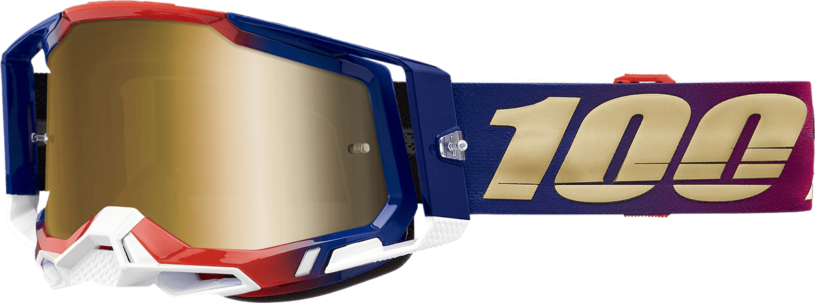 100% Racecraft 2 Goggles - United - True Gold 50010-00009 - Electrek Moto