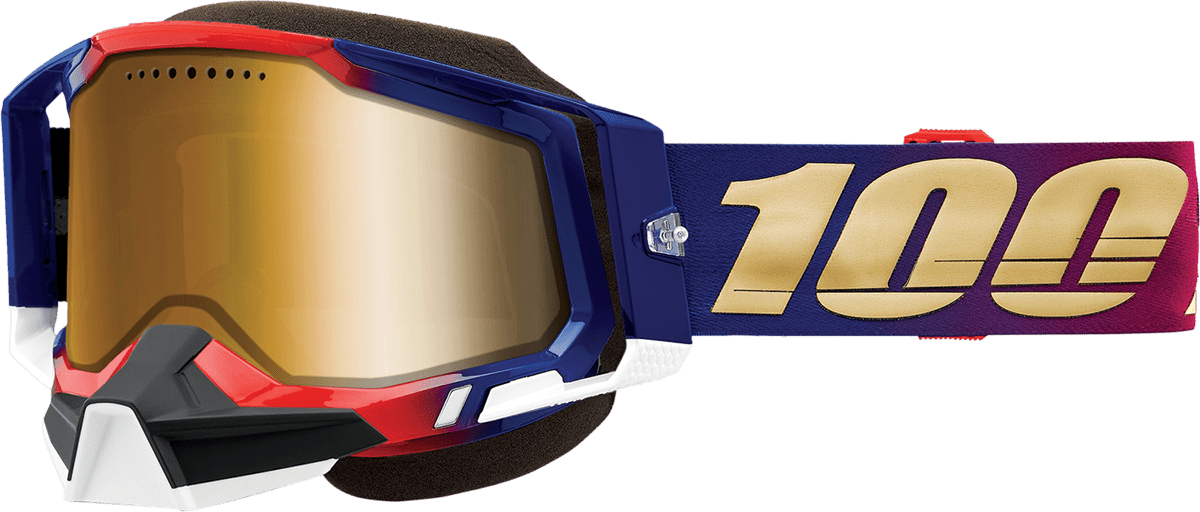 100% Racecraft 2 Snow Goggles - United - True Gold 50012-00006 - Electrek Moto