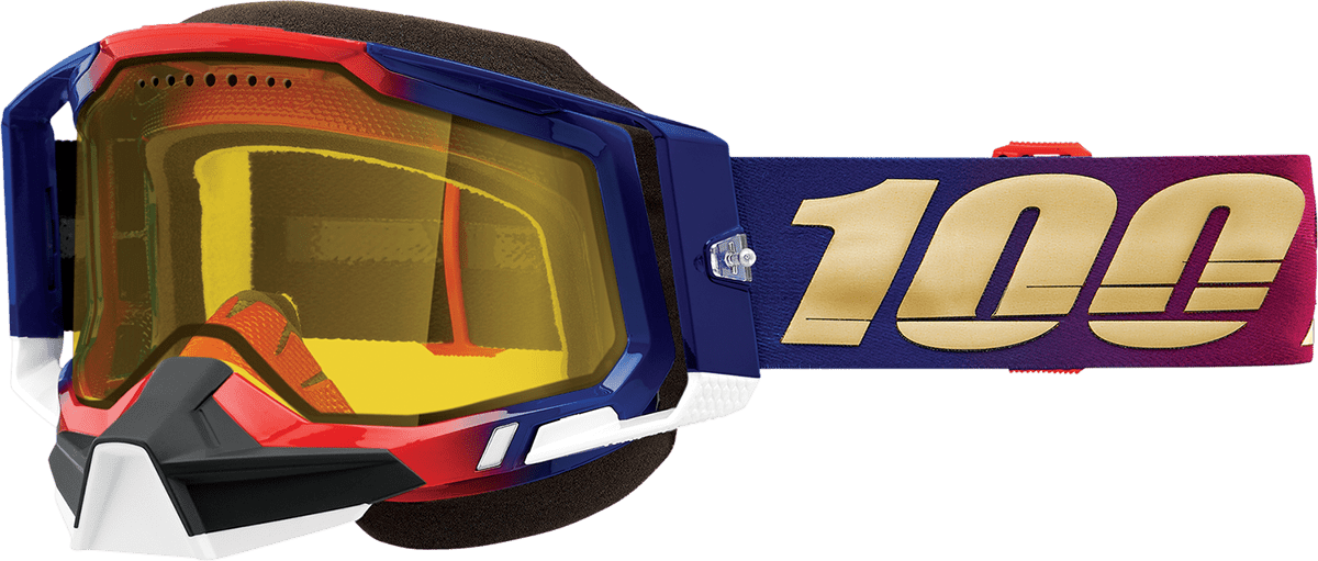 100% Racecraft 2 Snow Goggles - United - Yellow 50011-00006 - Electrek Moto