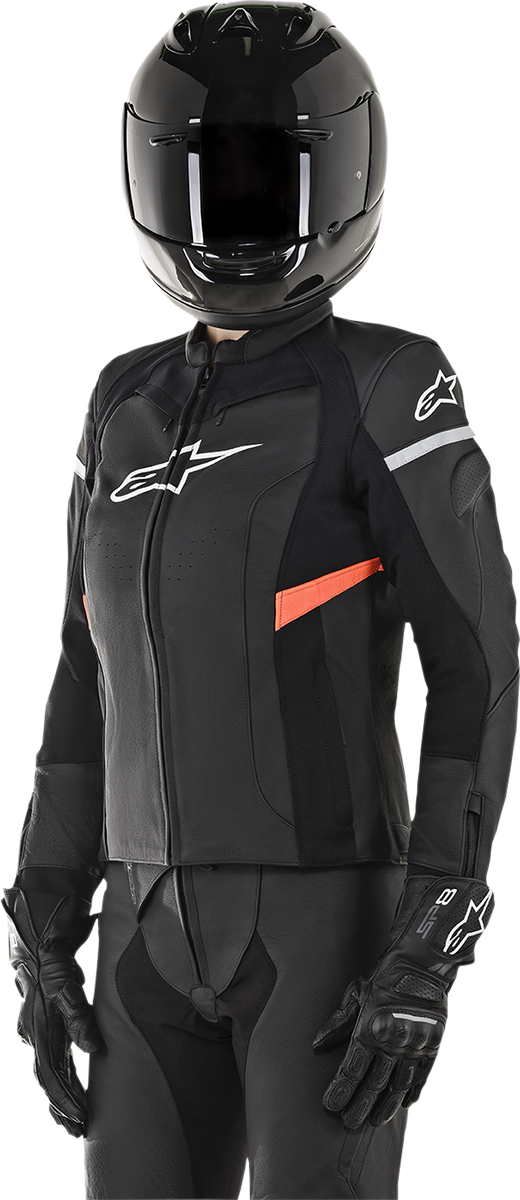 ALPINESTARS Stella Kira Leather Jacket - Black/Red - US 12 / EU 48 3112019-1030-48