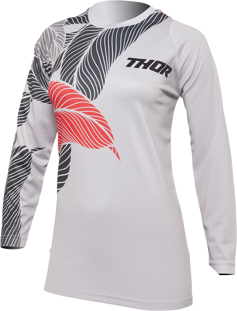 THOR Women's Sector Urth Jersey - Light Gray/Fire Coral - XS 2911-0222