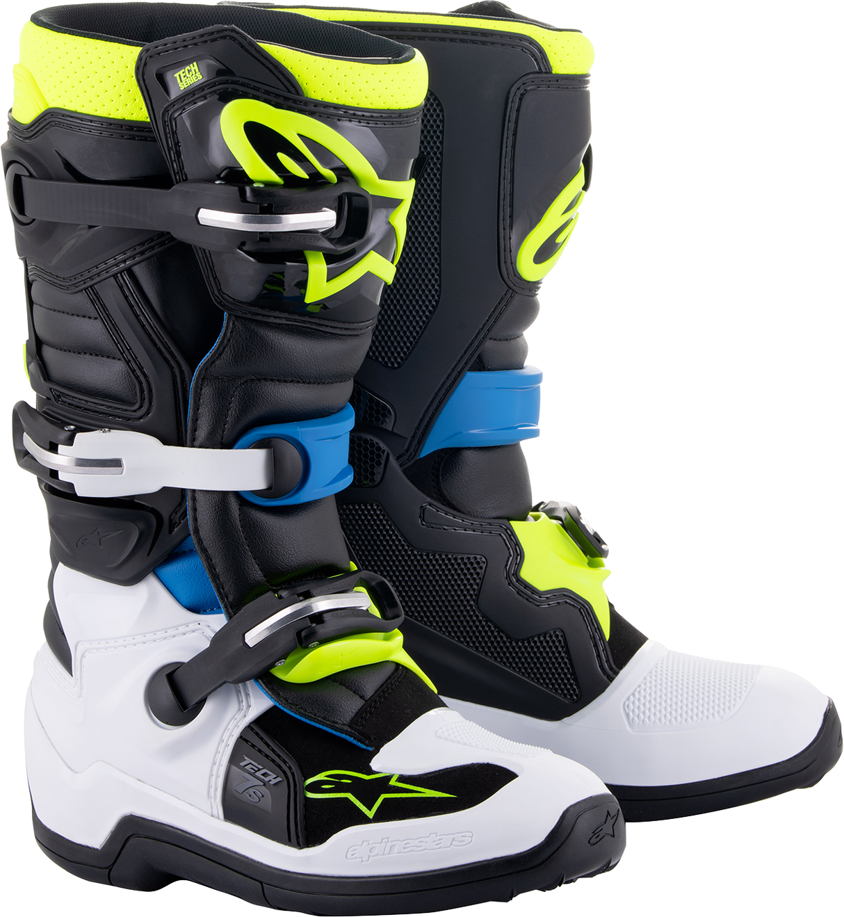 ALPINESTARS Tech 7S Boots - Black/Blue/Yellow - US 8 2015017-1795-8