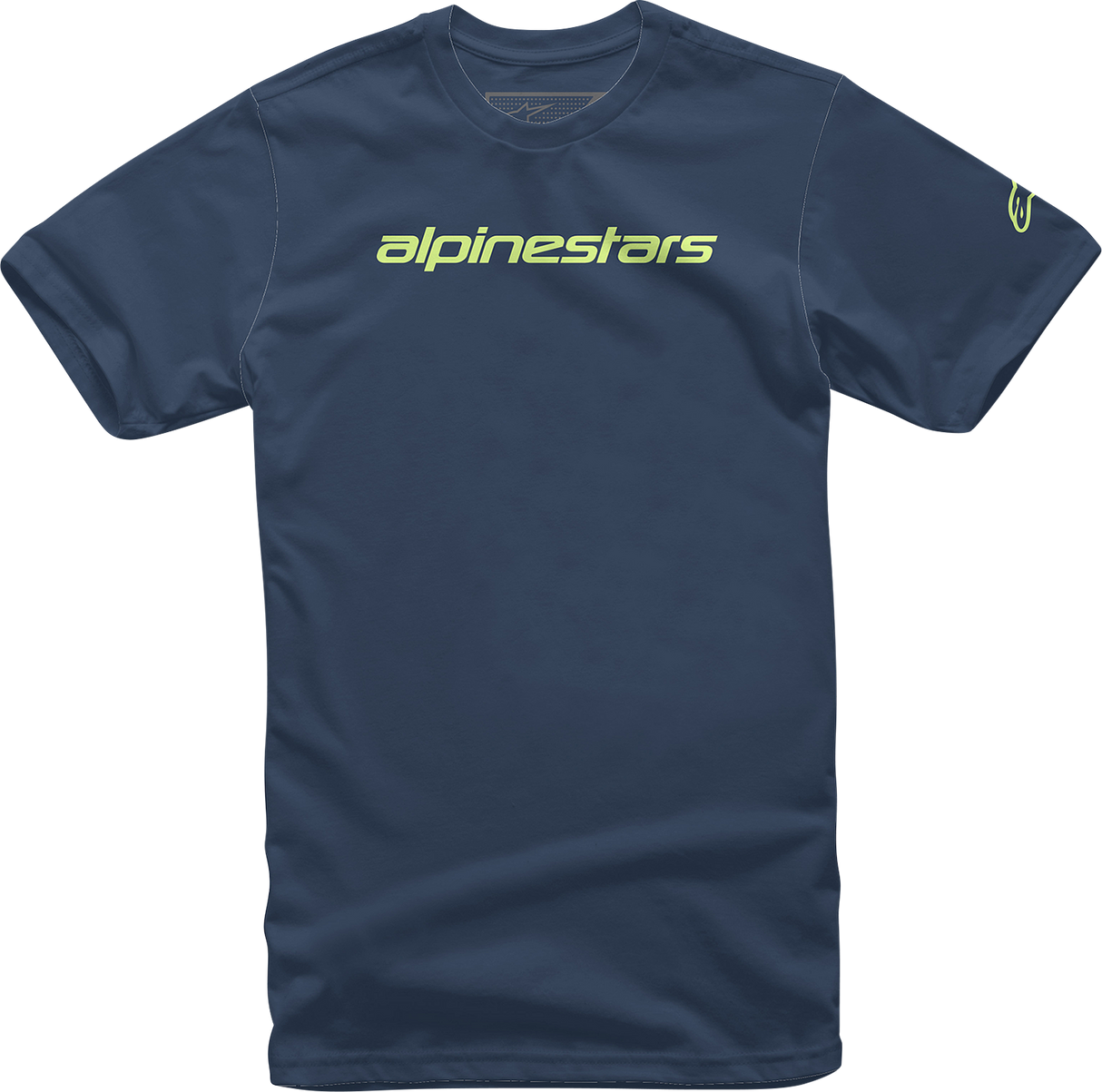 ALPINESTARS Linear Wordmark T-Shirt - Navy/Lime - Medium 1212-720207036M