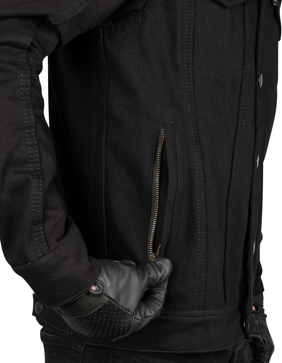 THRASHIN SUPPLY CO. Highway v2 Denim Riding Jacket - Black - Medium TMJ-10-09