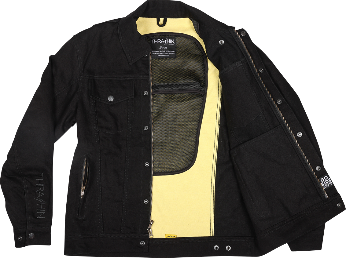 THRASHIN SUPPLY CO. Highway v2 Denim Riding Jacket - Black - 3XL TMJ-10-13