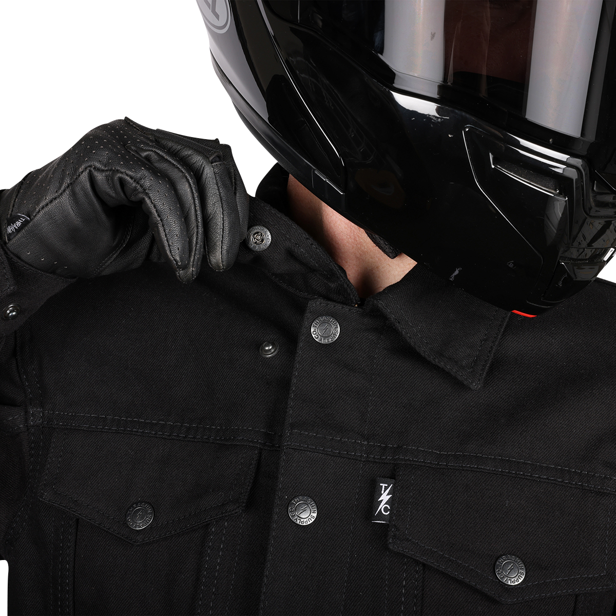 THRASHIN SUPPLY CO. Highway v2 Denim Riding Jacket - Black - 3XL TMJ-10-13