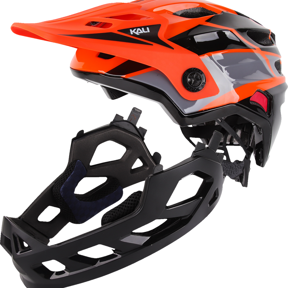 bike helmets mackay KALI Child Maya Full Face Helmet - Race - Gloss Orange/Gray/Black