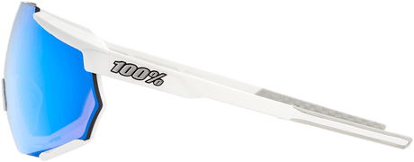 100% Racetrap Sunglasses - Matte White - Blue Mirror Lens 61037-000-75 - Electrek Moto