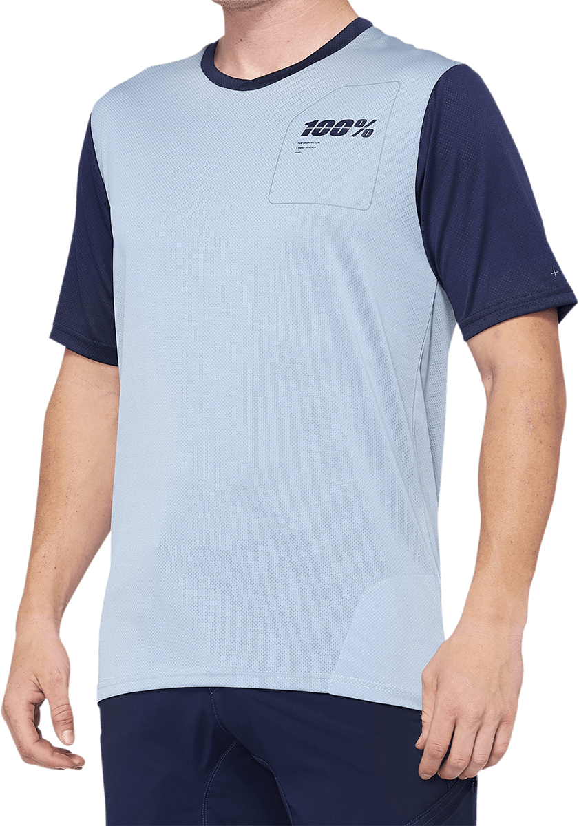 100% Ridecamp Jersey - Short-Sleeve - Blue/Navy - Small 40027-00010 - Electrek Moto