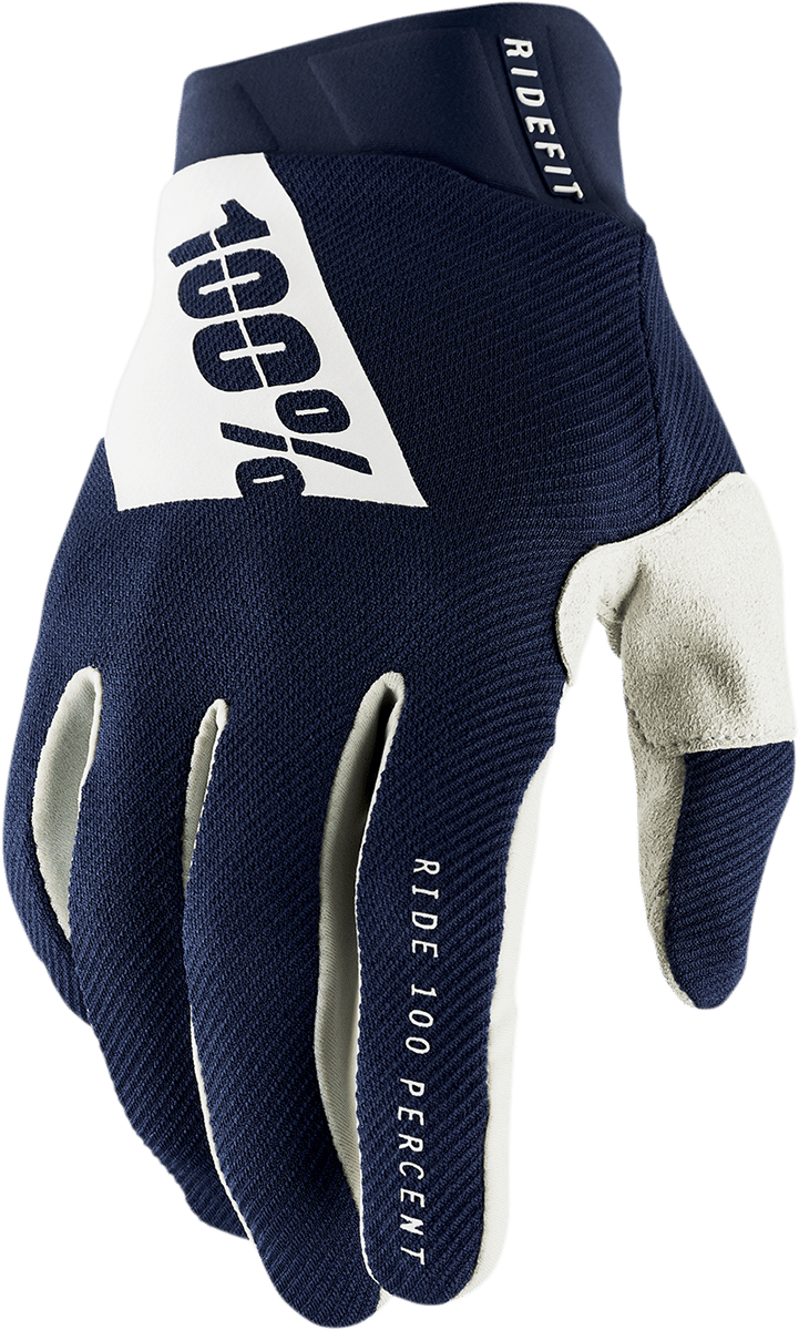 100% Ridefit Gloves - Navy/White - XL 10010-00028 - Electrek Moto