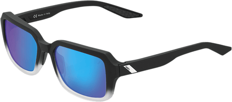 100% Rideley Sunglasses - Black - Blue 61044-250-01 - Electrek Moto