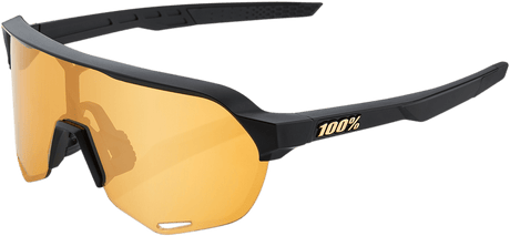 100% S2 Sunglasses - Black - Gold 60006-00003 - Electrek Moto