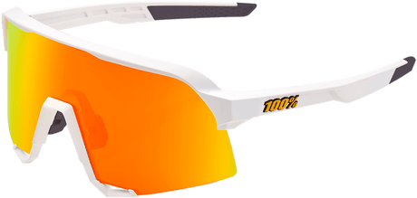 100% S3 Sunglasses - White - Red Mirror 60005-00009 - Electrek Moto