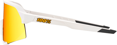 100% S3 Sunglasses - White - Red Mirror 60005-00009 - Electrek Moto