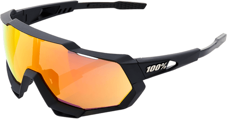 100% Speedtrap Sunglasses - Black - Red 60012-00004 - Electrek Moto