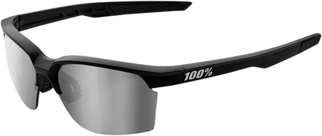100% Sportcoupe Sunglasses - Black - Silver Mirror 61020-019-76 - Electrek Moto