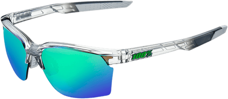 100% Sportcoupe Sunglasses - Gray - Green Mirror 61020-253-45 - Electrek Moto