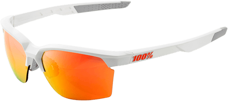 100% Sportcoupe Sunglasses - White - Red Mirror 61020-000-43 - Electrek Moto